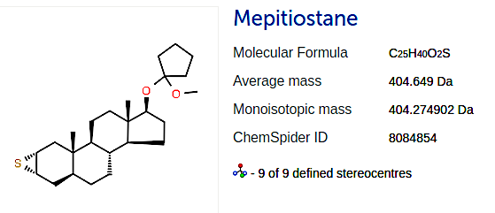 Mepitiostane (Thioderon) molecular structure