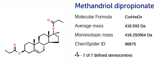 Methandriol Dipropionate chemical structure
