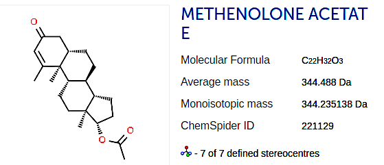 Methenolone Acetate (Primobolan) chemical structure