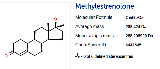 Molecular structure of Methylnortestosterone Acetate (MENT)