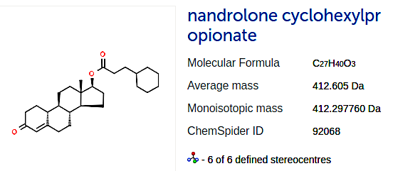 Molecular structure of Nandrolone Cyclohexylpropionate (Fherbolico)