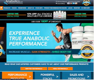 Screenshot of Anabolics website
