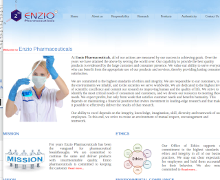 Screenshot of EnzioPharmaceuticals.com review page.