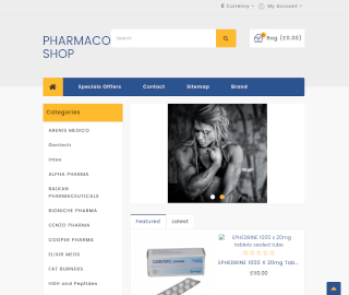 Screenshot of PharmaComShop website