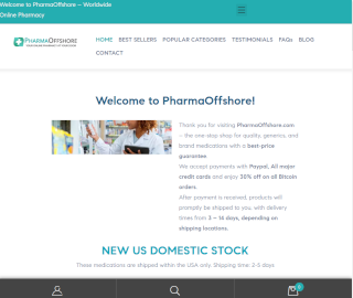 Screenshot of PharmaOffshore website