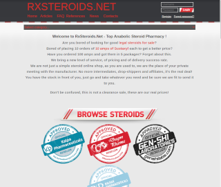 Screenshot of RxSteroids website