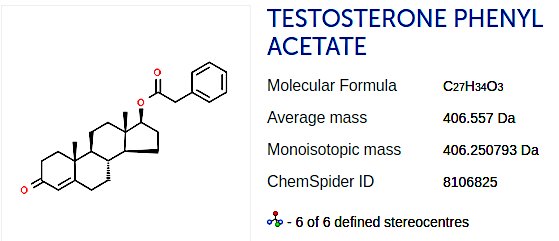 Testosterone Phenylacetate molecular structure