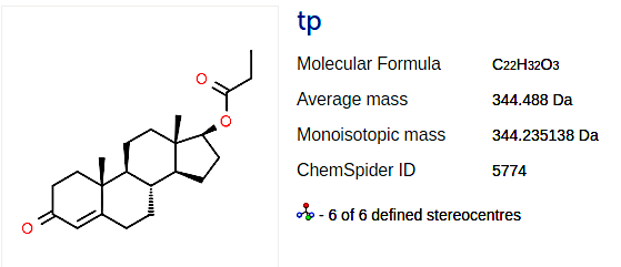 Testosterone Propionate molecular structure