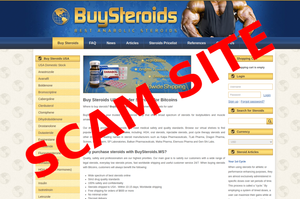 Scam Spotlight buysteroids.ws